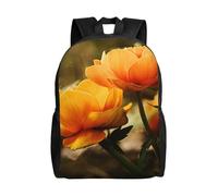 kkvhhyuo Sac à dos léger avec roses blanches avec imprimé sang pour ordinateur portable, sac à dos décontracté pour l'école, le collège, l'école, la randonnée, la marche, Fleur jaune et papillon, One