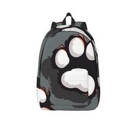 kkvhhyuo Sac à dos léger en toile avec empreintes de pas d'animaux - Sac à dos d'école, de voyage pour ordinateur portable - Pour homme et femme - Pour le travail, le sport, les voyages, Noir , S, Sac