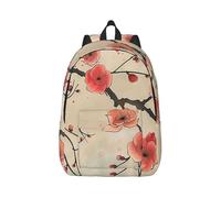 kkvhhyuo Sac à dos léger en toile avec imprimé floral de prune japonaise, sac à dos d'école, de voyage, pour ordinateur portable, pour homme et femme, pour le travail, le sport, les voyages, l'avion
