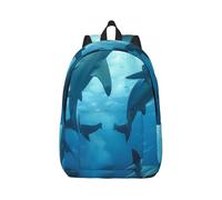 kkvhhyuo Sac à dos léger en toile avec imprimé requins marteaux, sac à dos d'école, de voyage pour ordinateur portable, pour homme et femme, pour le travail, le sport, les voyages, l'avion, Noir , M