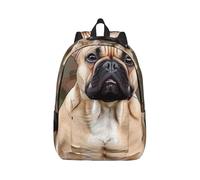 kkvhhyuo Sac à dos léger en toile imprimée bouledogue français, sac à dos d'école, sac à dos de voyage pour ordinateur portable pour homme et femme, pour le travail, le sport, les voyages, les voyages