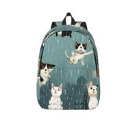 kkvhhyuo Sac à dos léger en toile imprimée de chats et de chiens - Sac à dos d'école, de voyage pour ordinateur portable - Pour le travail, le sport, les voyages, Noir , S, Sac à dos tyrolien