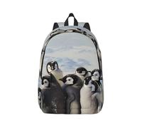 kkvhhyuo Sac à dos léger en toile imprimée de jeunes pingouins avec neige - Sac à dos d'école, de voyage pour ordinateur portable - Pour homme et femme, Noir , M, Sac à dos tyrolien
