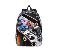 kkvhhyuo Sac à dos léger en toile imprimée de planches de skate - Sac à dos d'école, de voyage pour ordinateur portable - Pour homme et femme - Pour le travail, le sport, le, Noir , M, Sac à dos