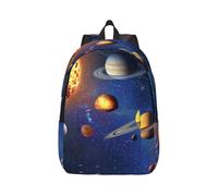 kkvhhyuo Sac à dos léger en toile imprimée du système solaire, sac à dos d'école, sac à dos de voyage pour ordinateur portable pour homme et femme, pour le travail, le sport, les voyages, l'avion