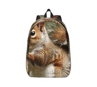 kkvhhyuo Sac à dos léger en toile imprimée écureuil, sac à dos d'école, sac à dos de voyage pour ordinateur portable pour homme et femme, pour le travail, le sport, les voyages, l', Noir , S, Sac à