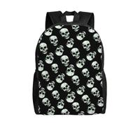 kkvhhyuo Sac à dos léger imprimé libellule bleue pour ordinateur portable, sac à dos décontracté pour l'école, le collège, l'école, la randonnée, la marche, Tête de mort noire., One Size, Décontracté