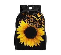 kkvhhyuo Sac à dos léger imprimé libellule bleue pour ordinateur portable, sac à dos décontracté pour l'école, le collège, l'école, la randonnée, la marche, Motif tournesol et papillons, One Size