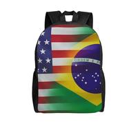 kkvhhyuo Sac à dos léger imprimé libellule bleue pour ordinateur portable, sac à dos décontracté pour l'école, le collège, l'école, la randonnée, la marche, Drapeaux américains et brésiliens, One Size