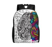 kkvhhyuo Sac à dos léger imprimé popcorn pour ordinateur portable, sac à dos décontracté pour l'école, le collège, l'école, la randonnée, la marche, Cerveau gauche et droit., One Size, Décontracté