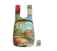 kkvhhyuo Sac à dos pliable de 16 L, imprimé « Merry Christmas » - Léger - Avec fermeture éclair - Sac de voyage pour la randonnée, le shopping, la gym, les trajets, Île de Cuba, One Size