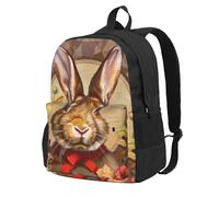 kkvhhyuo Sac à dos pour ordinateur portable avec compartiment pour ordinateur portable, sac à dos d'école, de voyage, de travail, de grande capacité avec motif poule, Rosace lapin., One Size