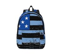 kkvhhyuo Sac à dos rétro bleu fin en toile avec imprimé drapeau des États-Unis - Sac à dos d'école, de voyage pour ordinateur portable - Sac à dos pour homme et femme - Pour le travail, le sport, les