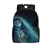 kkvhhyuo Sac à dos rustique léger en bois imprimé fer à cheval pour ordinateur portable, sac à dos décontracté pour l'école, l'école, la randonnée, la marche, Crâne mort mystique, One Size