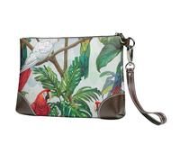 kkvhhyuo Sac à main en cuir avec touches de piano avec notes de musique imprimées, sac à main pour femme avec dragonne amovible pour soirée, mariage et fête, Oiseaux perroquets et arbre tropical