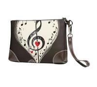 kkvhhyuo Sac à main en cuir avec touches de piano avec notes de musique imprimées, sac à main pour femme avec dragonne amovible pour soirée, mariage et fête, Symboles de musique amour., Taille unique