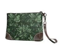 kkvhhyuo Sac à main en cuir imprimé labrador retriever avec dragonne amovible pour soirée, mariage et fête, Motif floral vert chasseur, Taille unique