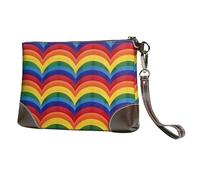 kkvhhyuo Sac à main en cuir imprimé mathématiques avec dragonne amovible pour soirée, mariage et fête, Motif arc-en-ciel, Taille unique