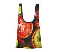 kkvhhyuo Sac à provisions réutilisable moderne du milieu du siècle avec formes de gouttes imprimées - Grande capacité - Pliable - Léger et lavable - Pour supermarché et voyage