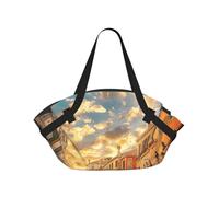 kkvhhyuo Sac de camping pliable avec motif de dinosaure avec motif de dinosaure pour la plage, les pique-niques, la randonnée et les festivals., Magnifique vue sur le Canal de Venise, One Size, Sac à