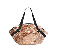 kkvhhyuo Sac de camping pliable avec motif de feuilles tropicales pour la plage, les pique-niques, la randonnée et les festivals., Paillettes or rose., One Size, Sac à dos polochon