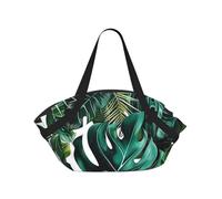kkvhhyuo Sac de camping pliable avec motif de feuilles tropicales pour la plage, les pique-niques, la randonnée et les festivals., Feuilles tropicales., One Size, Sac à dos polochon
