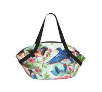 kkvhhyuo Sac de camping pliable avec motif labrador retriever avec coussin convertible pour la plage, les pique-niques, la randonnée et les festivals., Jardin avec oiseaux et fleurs, One Size, Sac à