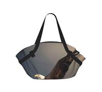 kkvhhyuo Sac de camping pliable avec motif libellule bleue avec coussinet convertible pour la plage, les pique-niques, la randonnée et les festivals., Aigle chauve en 3D volant avec drapeau américain