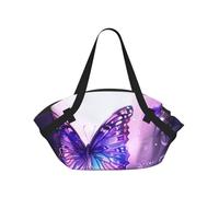 kkvhhyuo Sac de camping pliable avec motif mathématiques pour l'école, les courses, la plage, les pique-niques, la randonnée et les festivals., Papillons violets, One Size, Sac à dos polochon