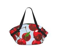 kkvhhyuo Sac de camping pliable avec motif mathématiques pour l'école, les courses, la plage, les pique-niques, la randonnée et les festivals., Cerises rouges., One Size, Sac à dos polochon