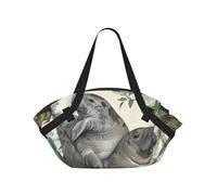kkvhhyuo Sac de camping pliable avec motif mathématiques pour l'école, les courses, la plage, les pique-niques, la randonnée et les festivals., Lapins Manatees, One Size, Sac à dos polochon