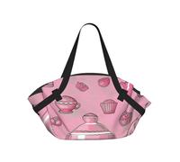 kkvhhyuo Sac de camping pliable avec motif mathématiques pour l'école, les courses, la plage, les pique-niques, la randonnée et les festivals., Théière rose., One Size, Sac à dos polochon