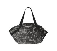 kkvhhyuo Sac de camping pliable avec motif mathématiques pour l'école, les courses, la plage, les pique-niques, la randonnée et les festivals., École de mathématiques, One Size, Sac à dos polochon