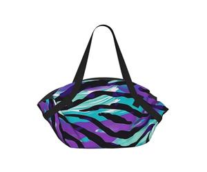 kkvhhyuo Sac de camping pliable avec motif mathématiques pour l'école, les courses, la plage, les pique-niques, la randonnée et les festivals., Violet, bleu, vert, camouflage, zèbre rayé, One Size
