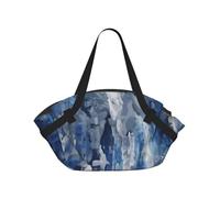 kkvhhyuo Sac de camping pliable en 3D avec motif écailles de dragon magique avec coussinet convertible pour la plage, les pique-niques, la randonnée et les festivals., Bleu abstrait, One Size, Sac à