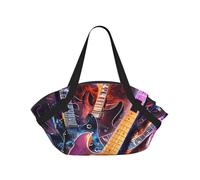 kkvhhyuo Sac de camping pliable imprimé orchidées sac à bandoulière avec coussinet convertible pour la plage, les pique-niques, la randonnée et les festivals., Magic Electric Guitar Music, One Size
