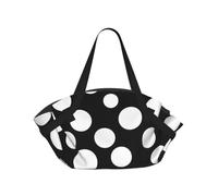 kkvhhyuo Sac de camping pliable style bohème africain traditionnel avec coussinet convertible pour plage, pique-nique, randonnée et festival., Noir à pois blancs, One Size, Sac à dos polochon