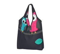 kkvhhyuo Sac de courses pliable, réutilisable, lavable, léger | Sac fourre-tout de grande capacité imprimé hiboux mignons pour le rangement de voyage au supermarché