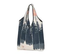 kkvhhyuo Sac de courses pliable, réutilisable, lavable, léger | Wilderness Fox Art Sac fourre-tout grande capacité pour rangement de voyage au supermarché