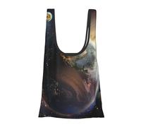 kkvhhyuo Sac de courses réutilisable avec imprimé planète Universe Planet - Sacs d'épicerie pliables dans une pochette de rangement portable pour le shopping quotidien, les courses, le rangement de