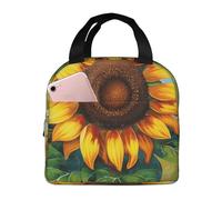 kkvhhyuo Sac de pique-nique avec imprimé tournesol d'été, sac à déjeuner isotherme avec poche avant, sac isotherme pour le travail, l'école, les pique-niques et les excursions d'une journée
