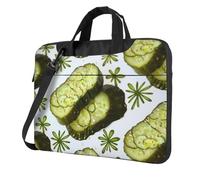 kkvhhyuo Sac pour ordinateur portable avec bandoulière et poignée - Motif sushi aneth cornichons - Pour le travail, l'école, les voyages, Noir , 13 inch
