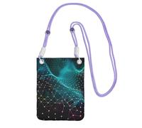 kkvhhyuo Sac pour téléphone, imprimé espace polygonal abstrait, sac à bandoulière pour téléphone portable, pochette pour téléphone portable avec sangle réglable noire pour téléphones portables et