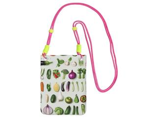 kkvhhyuo Sac pour téléphone, introduction de divers légumes imprimé sac à bandoulière pour téléphone portable pochette pour téléphone portable avec sangle réglable noire pour téléphones portables et