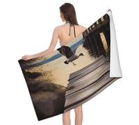 kkvhhyuo Serviette de plage en microfibre absorbante à séchage rapide 81,3 | Serviette imprimée Wild Goose By The Bridge à séchage rapide pour piscine, spa, gym, voyage