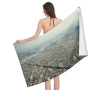 kkvhhyuo Serviette de plage en microfibre absorbante à séchage rapide 81,3 | Tokyo Bird Eye View Serviette imprimée à séchage rapide pour piscine, spa, gym, voyage