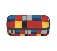 kkvhhyuo Trousse à crayons avec imprimé chien carlin - Grande capacité - Pour papeterie, cosmétiques, maquillage, voyage et fournitures de bureau, Composition : rouge, jaune, bleu et noir, One Size