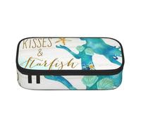 kkvhhyuo Trousse à crayons avec imprimé lion SciFi pour filles et garçons, grande capacité pour l'école, le bureau, les voyages, le maquillage, Sirène rétro., One Size, Organiseur de sac