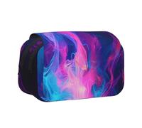 kkvhhyuo Trousse à crayons avec imprimé papillon coloré, grande capacité, jolie boîte à crayons avec double fermeture éclair, trousse portable pour étudiants, bureau, voyage, Bleu et feu, One Size
