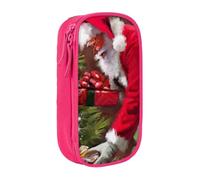 kkvhhyuo Trousse à crayons avec inscription Merry Christmas Santa Claus | Boîte à crayons de grande capacité en tissu Oxford pour l'école, le bureau, les voyages, les enfants, noir
